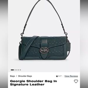Coach Green Shoulder Bag with Sleek Design